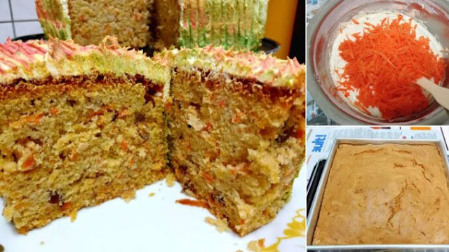 Carrot Cake Sukatan Guna Cawan & Sudu. Resepi Mudah, Gerenti Jadi