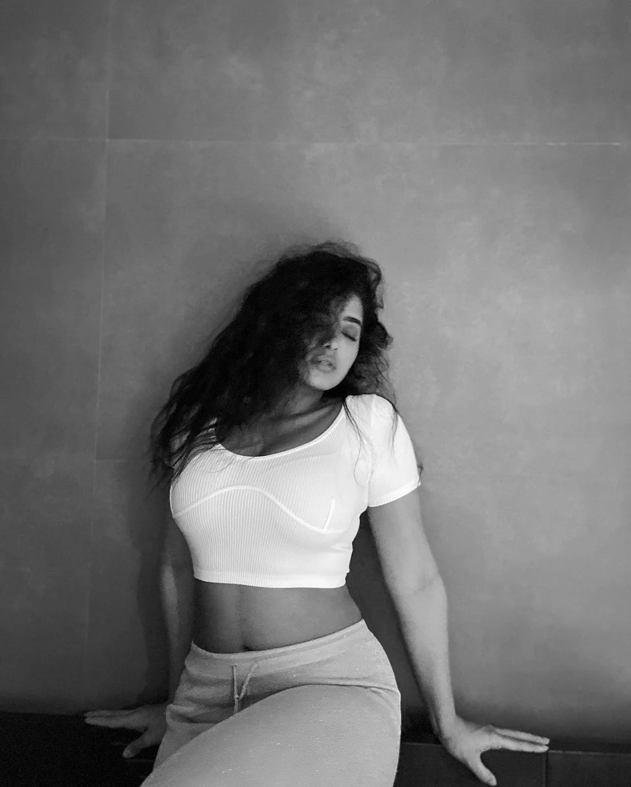 Ketika Sharma white crop top curvy busty actress