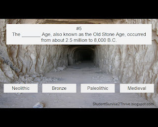 The _______ Age, also known as the Old Stone Age, occurred from about 2.5 million to 8,000 B.C. Answer choices include: Neolithic, Bronze, Paleolithic, Medieval