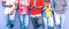 young people on a mobile