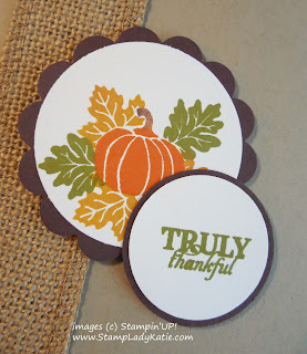 Fall Thanksgiving Card made with Stampin'UP! September 2015 Paper Pumpkin Kit Stamp Set