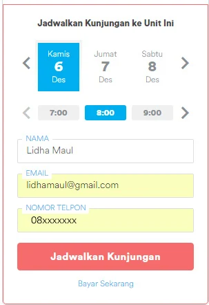 Jadwal Kunjungan ke Apartemen