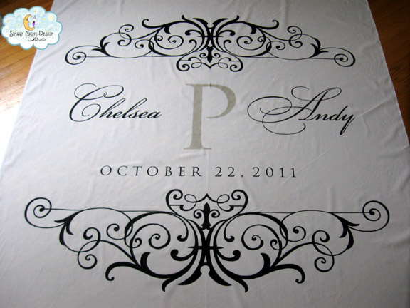 Monogram Aisle Runner for Chelsea We just finished up this beautiful aisle 