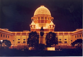 The Illuminated Building of Supreme Court of the Republic of India at New Delhi