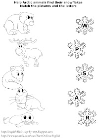 north animals matching worksheet