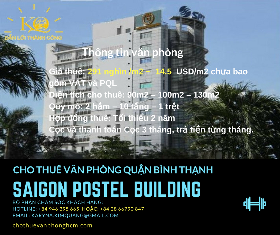 Cho thuê văn phòng quận Bình Thạnh Saigon Postel building