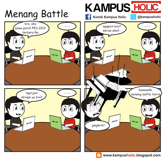 #056 Menang Battle game batle tetris ala mahasiswa kampus holic