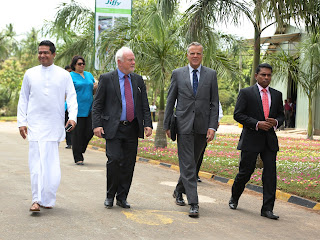 Sujeewa Senasinghe - State Minister of International Trade,  H.E. Thorbjørn Gaustadsæther, the Ambassador of Norway,  Dagfinn Andersen - President & CEO Jiffy International AS and  Sandeeptha Gamalath -Managing Director, Jiffy Products Sri Lanka.