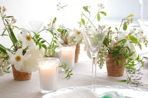 A light pretty fresh spring table setting also ideal for a shower don't