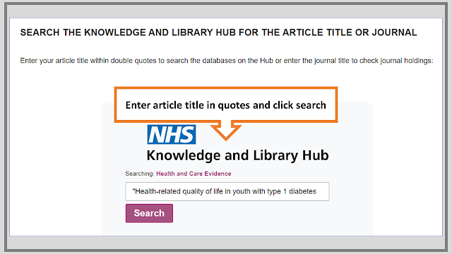 screen-shot of the Hub search tool on the library web page