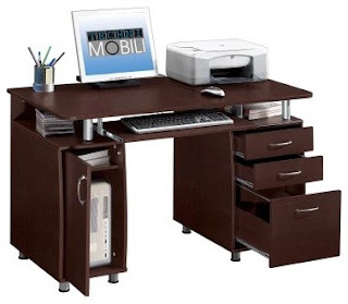 Techni Mobili Complete Computer Workstation with Cabinet and Drawers Chocolate Reviews