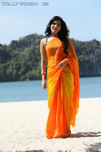 Samantha Ruth Prabhu Hot Orange Saree HD Photos and Stills