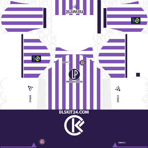 Toulouse FC Kits 2023-2024 Craft - Dream League Soccer Kits 2024 (Home)