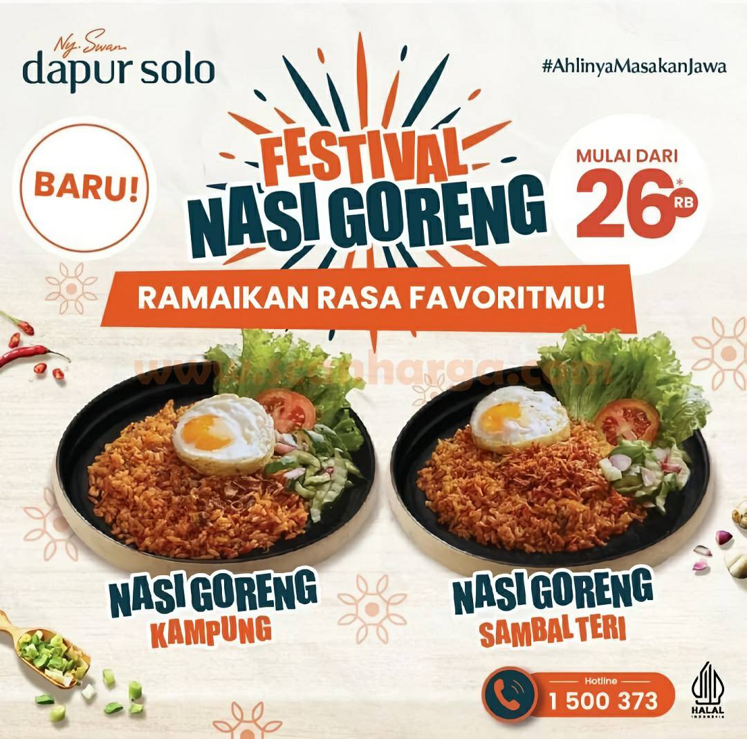 Promo DAPUR SOLO FESTIVAL NASI GORENG - Harga Paket mulai 26RB*