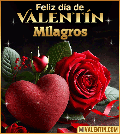 Gif Rosas Feliz día de San Valentin Milagros