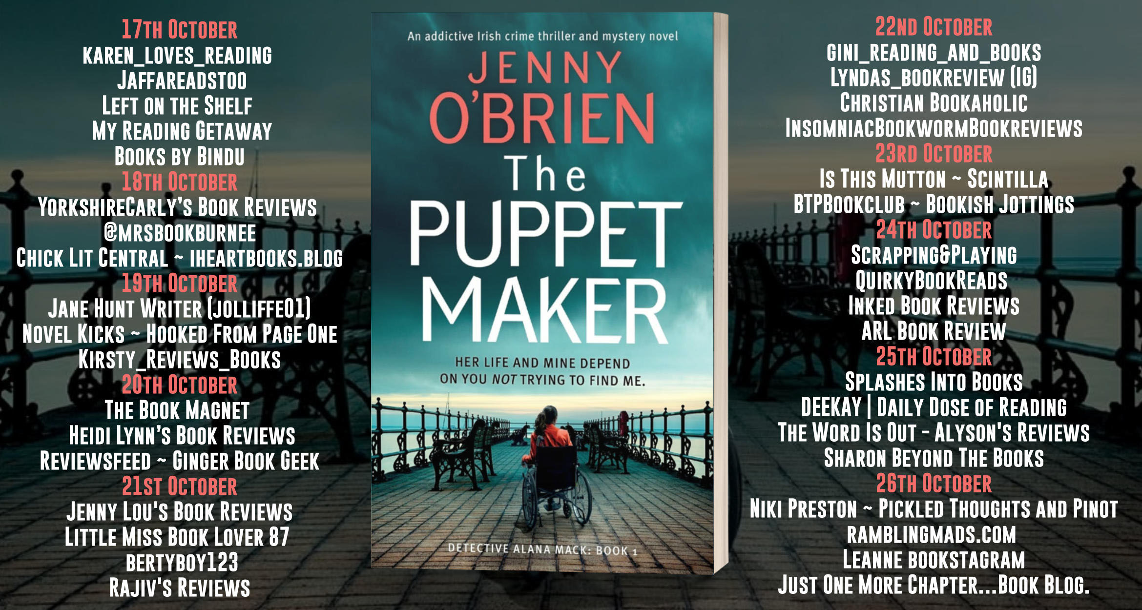 Blog tour dates for The Puppet Maker by Jenny O'Brien
