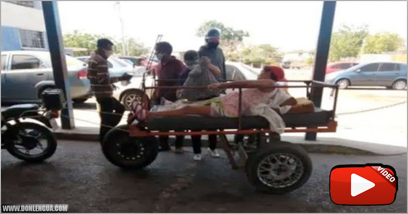 Mujer embarazada llevada en carretilla al hospital en el Zulia por falta de gasolina