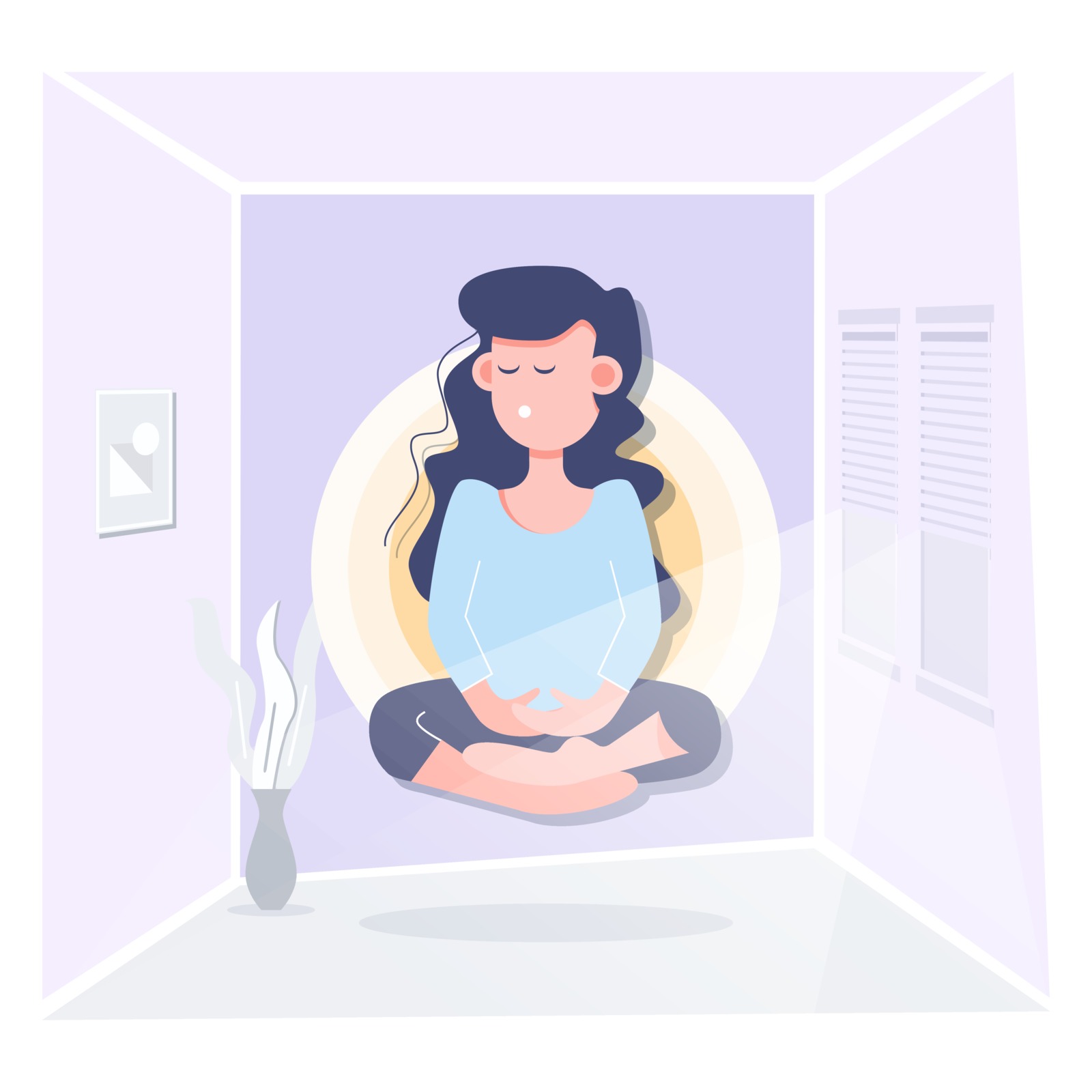 Meditation Guide for Beginners - Self isolation quarantine concept