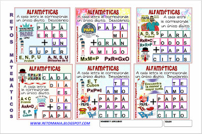 Alfamética, Criptoaritmética, Criptosuma, Criptograma, Suma de letras, Suma de palabras, Lógica de letras, Desafíos matemáticos, Retos matemáticos, Problemas matemáticos, Problemas de matemáticas, Acertijos, Acertijos matemáticos, Acertijos con Solución, Día del Padre y matemáticas, alphametic, matemáticas, matematik