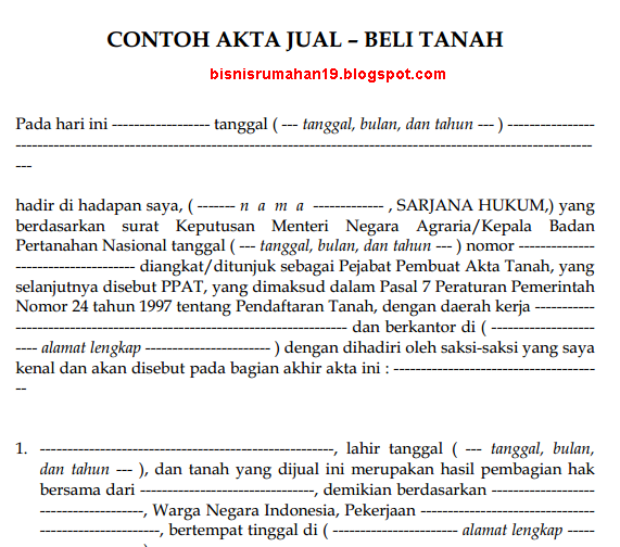 Contoh Surat Jual Beli Tanah Yang Baik Dan Benar - USAHA 