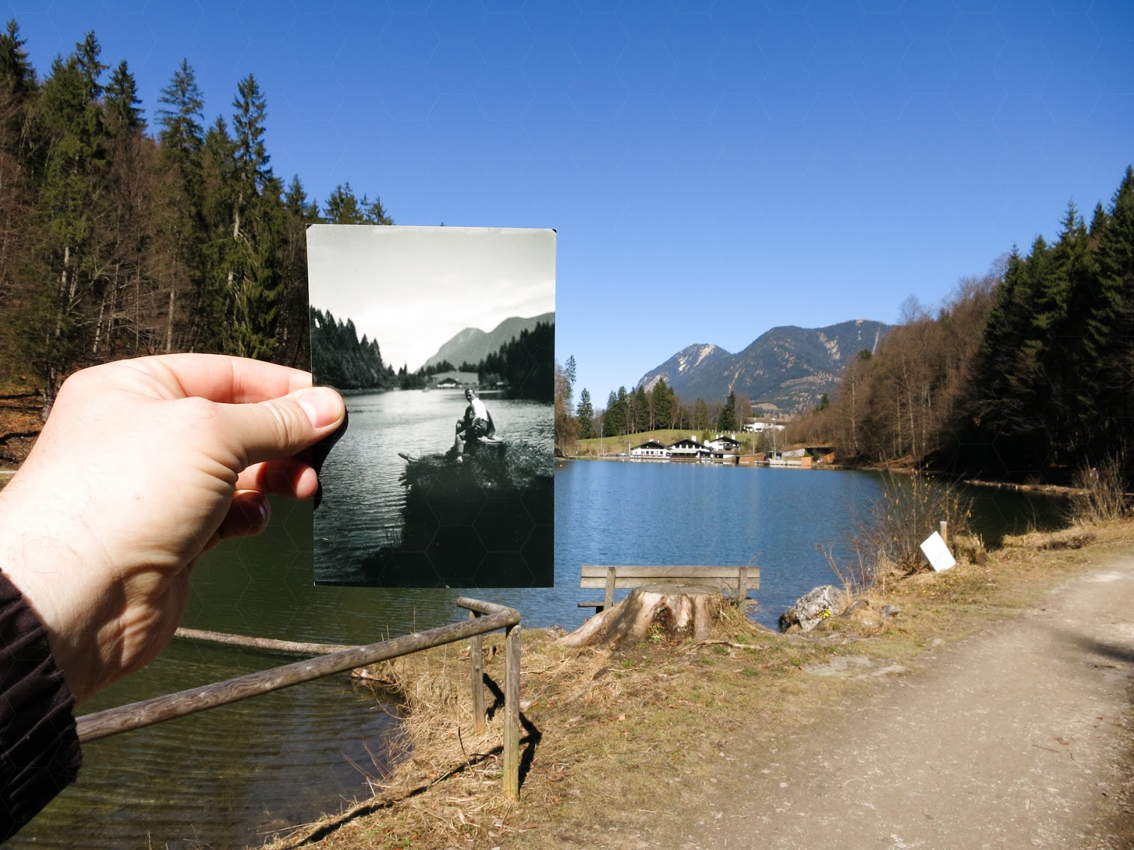 Garmisch-Partenkirchen - Riessersee - Richtung Seehaus - 2014 / um 1930