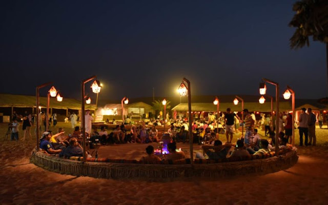 Night Camp in Desert 