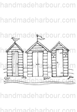 Download Beach Hut Drawing Sketch Coloring Page