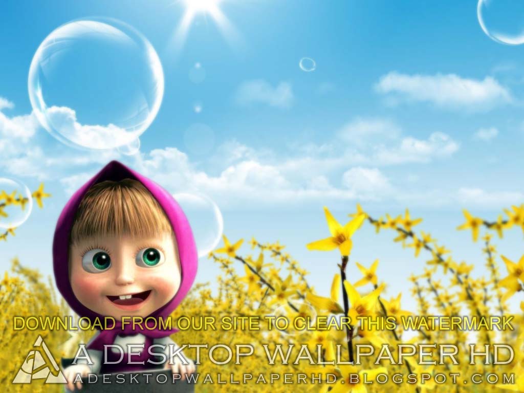 Cute Masha And The Bear Cartoons Desktop Wallpaper HD Desktop