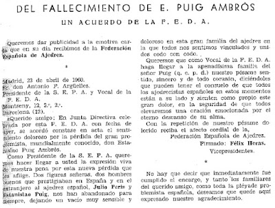 Nota sobre el fallecimiento de Estanislau Puig Ambrós