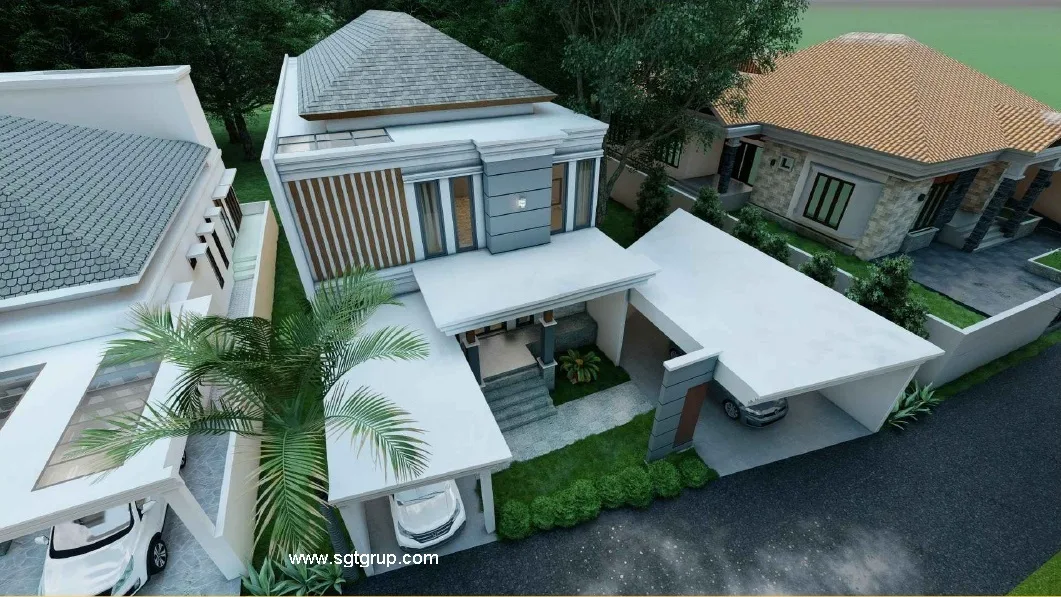 Jasa Desain Rumah Ibu Z Tampak Atas