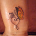 Heart Butterfly Design Arm Tattoos