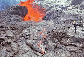 Fotografías erupción del volcán Kilauea entre 1969 y 1974