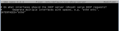 konfigurasi interface dhcp server