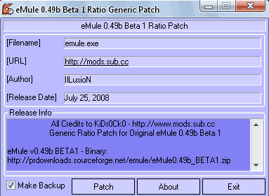 eMule v0.49b BETA1 Ratio Remover Patch Generic