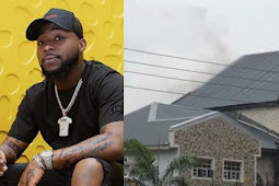 Davido's father, Adedeji Adeleke's house on Esther Adeleke street in Lekki, Lagos state was gutted by fire today 