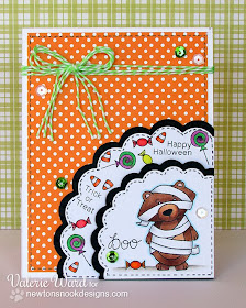 Cute Bear Halloween Card by Valerie Ward using Boo Crew Stamp set by Newton's Nook Designs