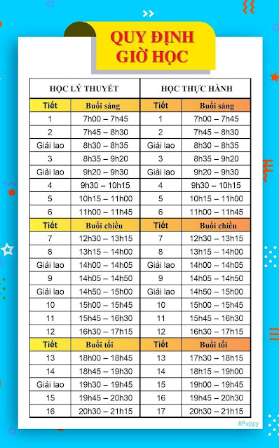 Quy định giờ học tại HUFI