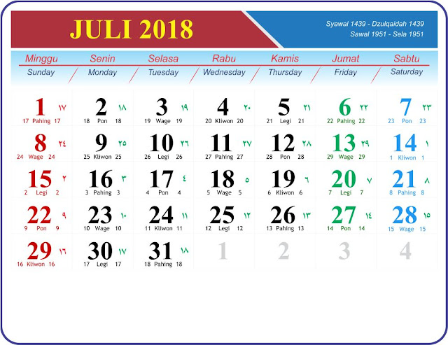 Template Kalender 2018 GRATIS untuk usaha percetakan anda