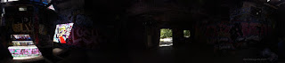 panorama of inside of nazi hideout generator building