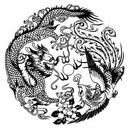 In China the fictional dragon Pinyinl ng and the phoenix Pinyin f ng