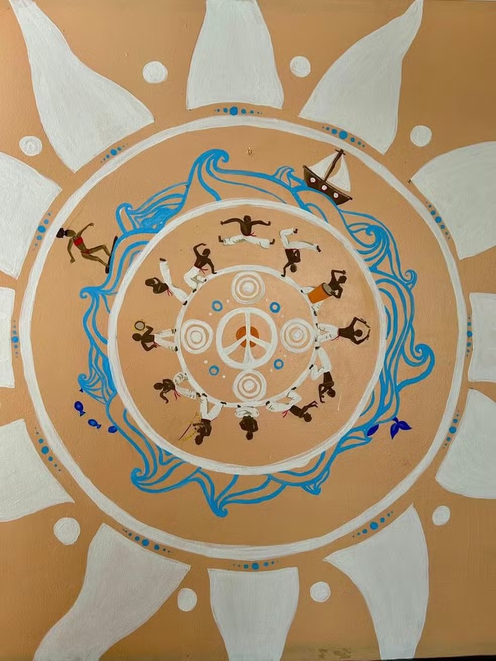 Mandala pintada por Alma Bohadana | Foto: Arquivo pessoal