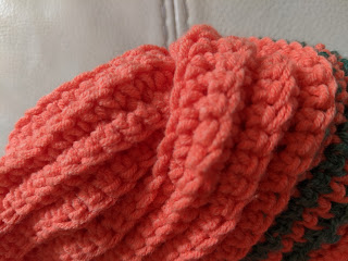 Detailed view of the joined top of beanie