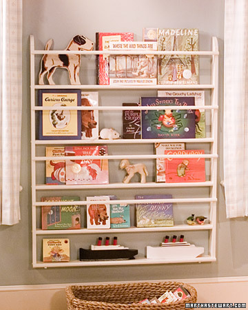 How About This Plate Rack Turned Bookshelf By MarthaStewart.com ?