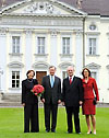 Bundespräsidenten Horst Köhler und Johannes Rau mit Ehefrauen