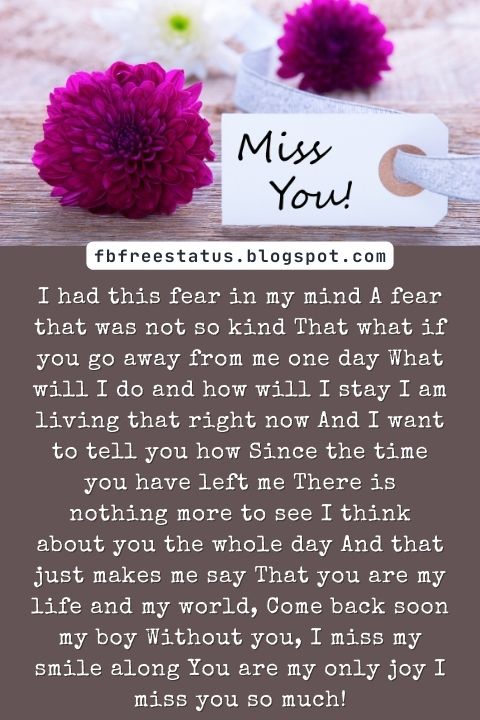 Missing You Poems for Boyfriend