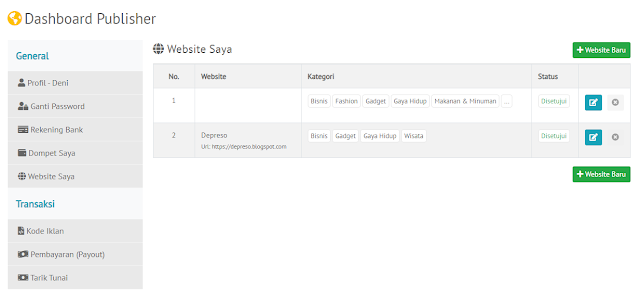 cara menambahkan website atau blog di rajatraffic