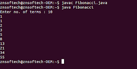 Java code to generate Fibonacci series using recursion