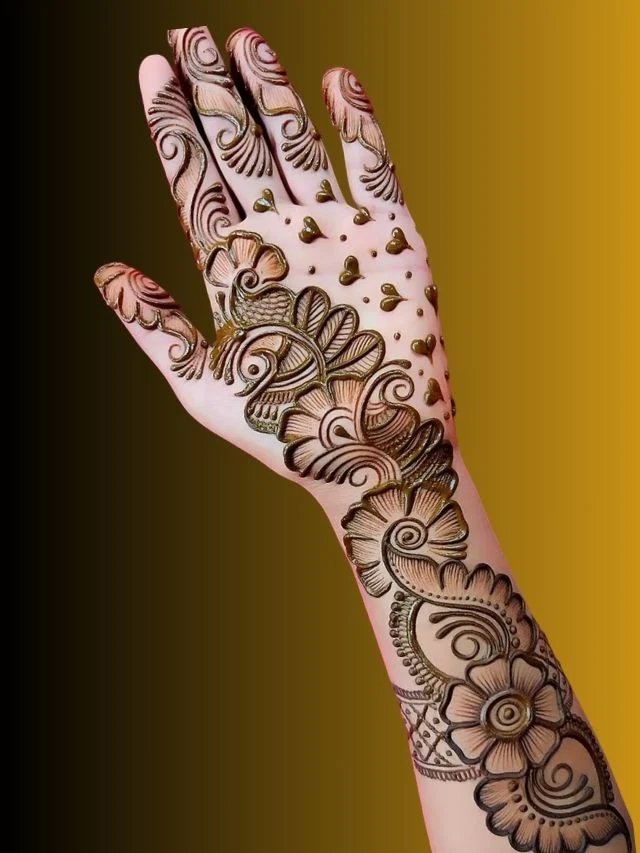 Royal Front Hand Mehndi Design for Girl