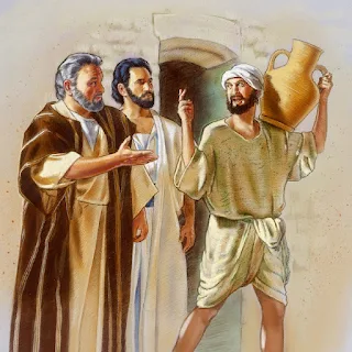 der Mann einem Wasserkrug aus Lukas 22:10