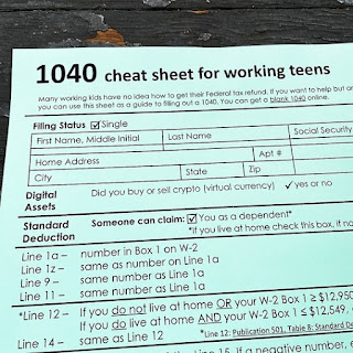 free PDF download - 1040 federal income tax return cheat sheet